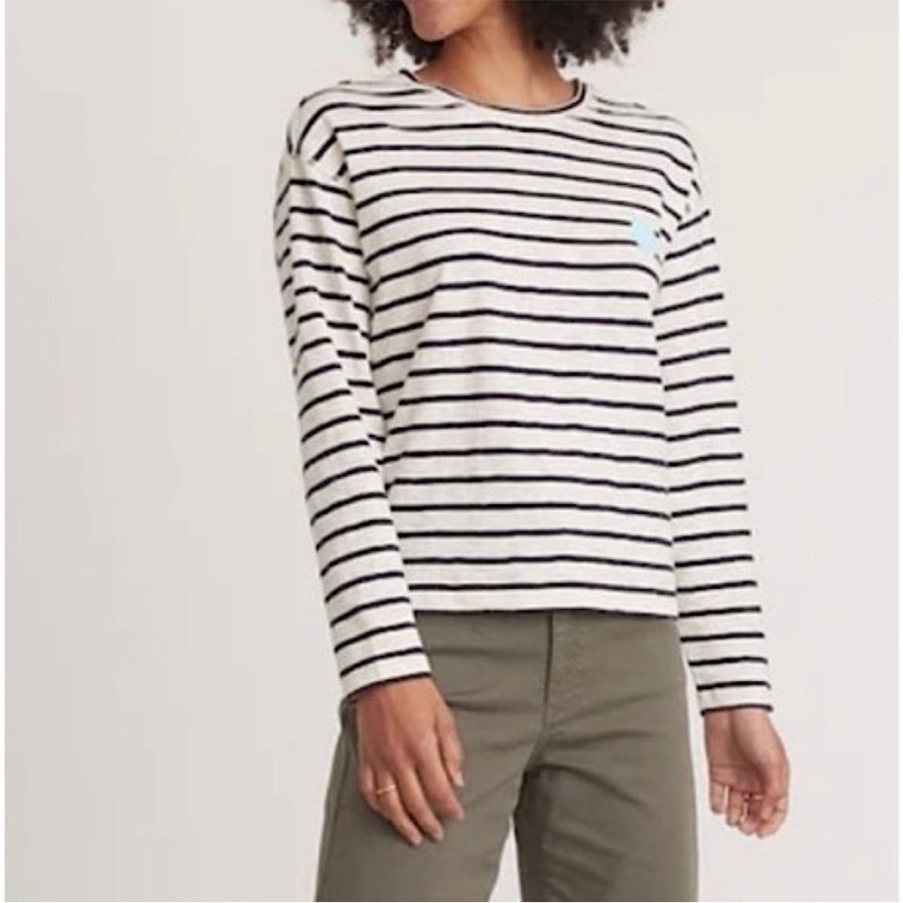 Marine Layer Phoebe Oversized Striped Long Sleeve Tee